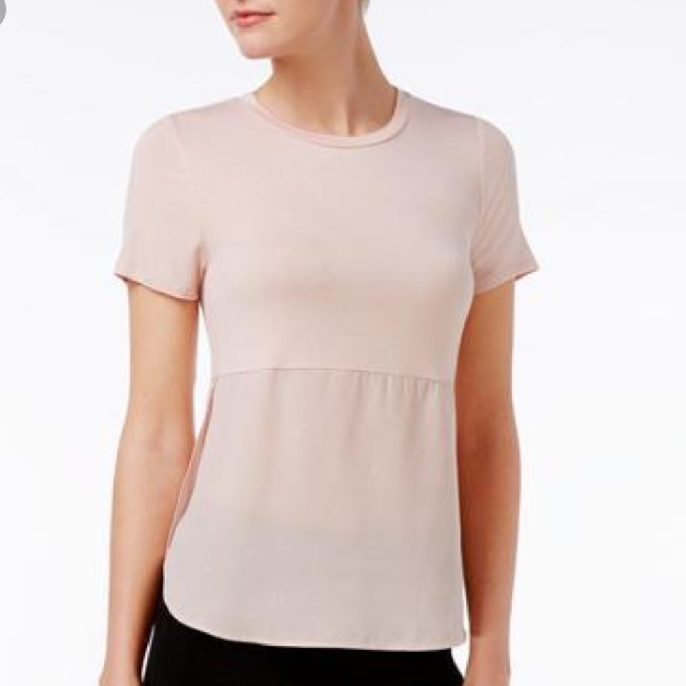 NWT Bar III Pink Double Texture Top - Picture 2 of 8